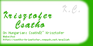 krisztofer csatho business card